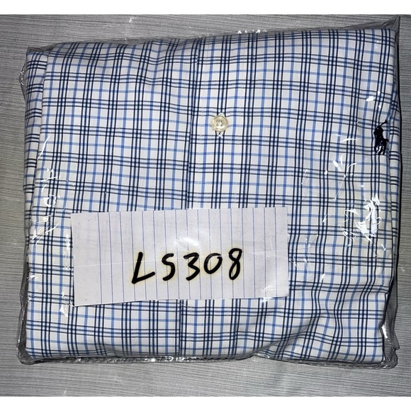 Ralph Lauren Shirt Mens XXL Blue Plaid Checkered Long Sleeve Button Down - Picture 7 of 8